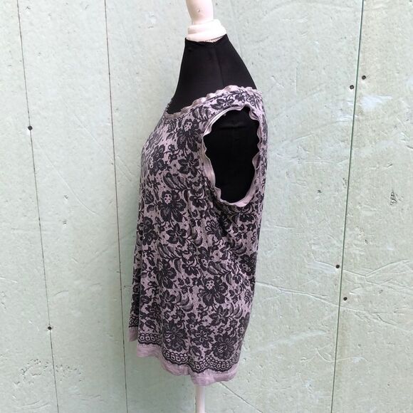 WD.NY Floral Print Tank Top With Satin Trim L - Picture 6 of 16